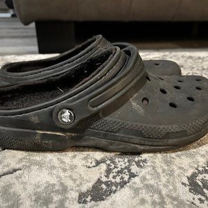 Black Crocs with Fuzz Men's Size 10